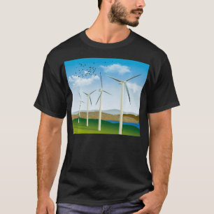 Windturbines Windkracht Hernieuwbare Energie Elekt T-shirt