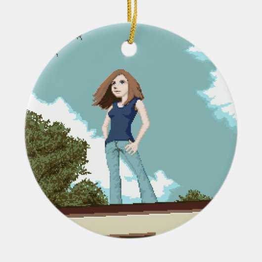 windvlaag keramisch ornament (Voorkant)