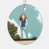 windvlaag keramisch ornament (Links)