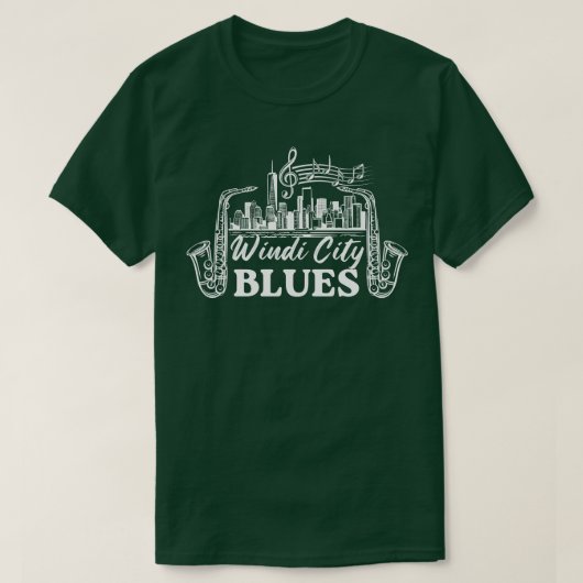 Windy City Blues Skyline TShirt (Design devant)