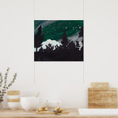 Windy Evergreen Night: Afdrukken Poster (Keuken)