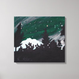 Windy Evergreen Night: Canvas Afdrukken Uncropped