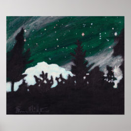Windy Evergreen Night: Poster