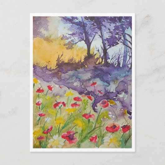 Windy Poppy Field Briefkaart (Voorkant)