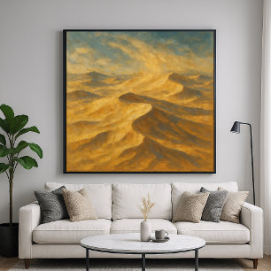 Windy Sand Dunes - Pastel schilderachtige stijl ku Poster