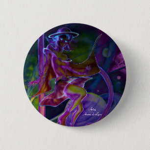 Windy Saturn Psychedelic Ronde Button 5,7 Cm