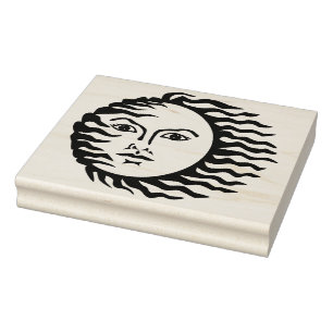 Windy Sun Rubber Art Stamp Rubberstempel