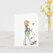 Windy Walking Femmes Carte pour notes (Fleur jaune)