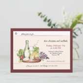 Wine and Cheese Invitation Kaart (Staand voorkant)