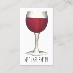 Wine Bar Restaurant Winery Red Glass Sommelier Visitekaartje