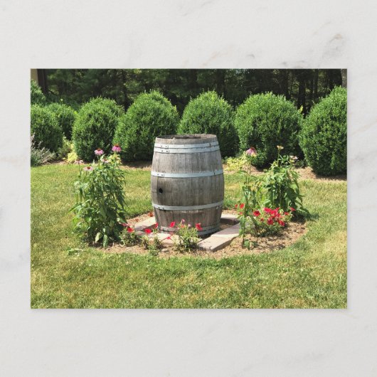 Wine Barrel Garden Decor, Chateau Morrisette, VA Briefkaart (Voorkant)