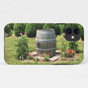 Wine Barrel Garden Decor, Chateau Morrisette, VA iPhone 11 Hoesje