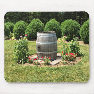 Wine Barrel Garden Decor, Chateau Morrisette, VA Muismat
