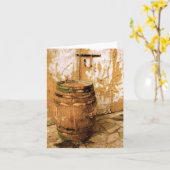 Wine Barrel Notecard Kaart (Gele Bloem)