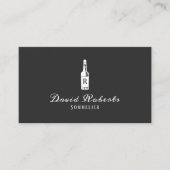 Wine Bartender Sommelier Elegant Dark Gray Visitekaartje (Voorkant)