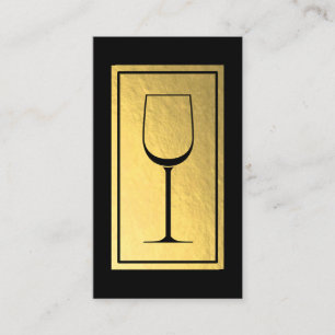Wine Bartender Sommelier Faux Gold Foil Visitekaartje
