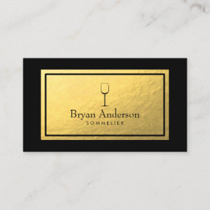 Wine Bartender Sommelier Faux Gold Foil Visitekaartje