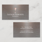 Wine Bartender Sommelier Modern geborsteld koper Visitekaartje (Voorkant / Achterkant)