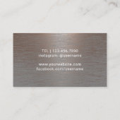 Wine Bartender Sommelier Modern geborsteld koper Visitekaartje (Achterkant)