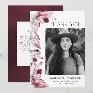 Wine Berry Waterverf Crystals Foto Afstuderen Bedankkaart