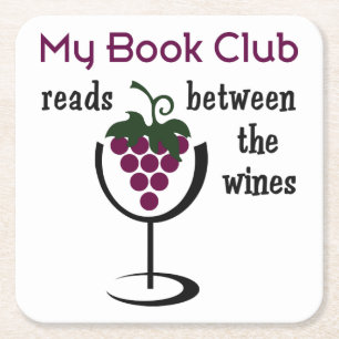 Wine Book Club Vierkante Kartonnen Onderzetter