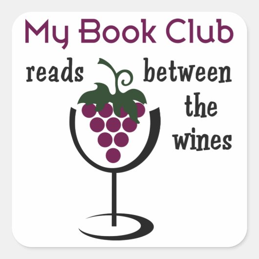 Wine Book Club Vierkante Sticker (Voorkant)