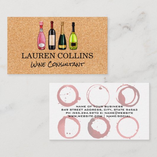 Wine Bottles | Winery Visitekaartje (Voorkant / Achterkant)