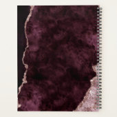 Wine Burgundy Roos Gold Agate Marble Save the Date Planner (Achterkant)