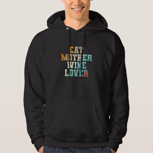 Wine Cat Mother Wine Hoodie (Voorkant)