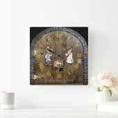 Wine Cellar Clock ~ Man Cave ~ In Vino Veritas ~ Vierkante Klok (Huis)