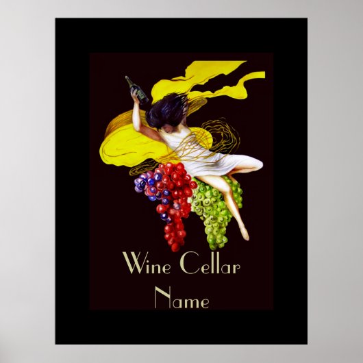 Wine Cellar  Lady Edit Name Sign Poster (Voorkant)