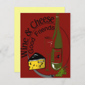 Wine Cheese Friends Kaart (Voorkant / Achterkant)