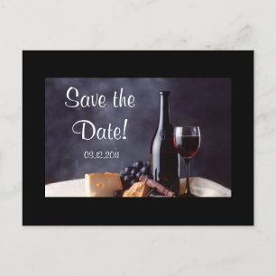 Wine_Cheese Sla de datum op! Aankondigingskaart