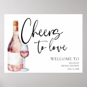 Wine Cocktail Vrijgezellenfeest Welkomstbord Poster