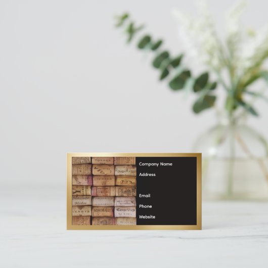 Wine Corks Business Card Visitekaartje (Staand voorkant)