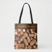 Wine Corks Foto: Wine O'Clock Slogan Draagtas (Voorkant)