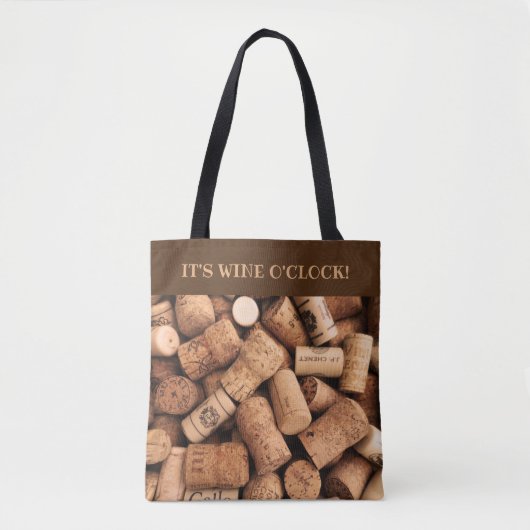 Wine Corks Foto: Wine O'Clock Slogan Draagtas (Voorkant)