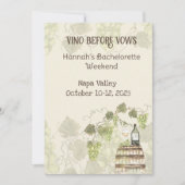 Wine Country Bachelorette Party Invitation (Devant)
