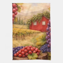 Wine Country Harvest Grapes Tea Towel – Vineyard Theedoek