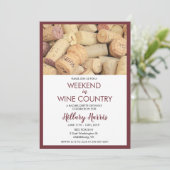 Wine Country Weekend Bachelorette Invitation (Debout devant)