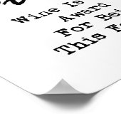 Wine Diva "Wine is mijn onderscheiding voor het ve Poster (Hoek)