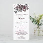 Wine, Dusty Purple, Dark Teal Wedding | Menu (Staand voorkant)