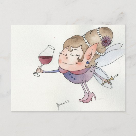 Wine fairy briefkaart (Voorkant)