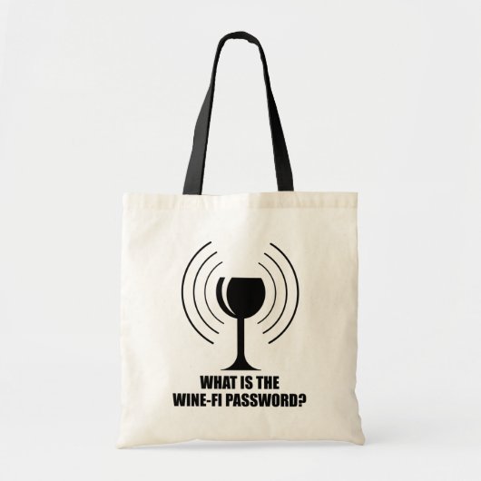 Wine-Fi-wachtwoord Funny Wine Glass WiFi Waves Tote Bag (Voorkant)