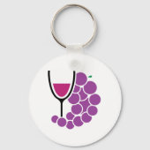 Wine Glass And Grapes Sleutelhanger (Voorkant)