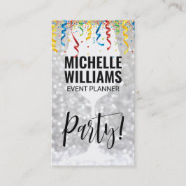 Wine Glass | Bokeh | Partij van Confetti Visitekaartje