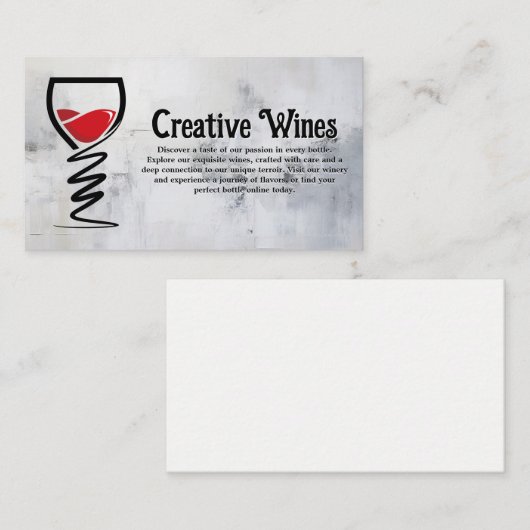 Wine Glass Creative Illustrative Logo Visitekaartje (Voorkant / Achterkant)