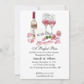 Wine Glass Engagement Party Uitnodiging (Voorkant)