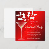 Wine Glass Holly - Uitnodiging voor kerstfeestdage (Voorkant / Achterkant)