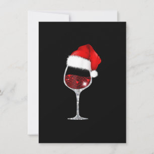 Wine Glass Xmas T-shirt Kerstwijn houdt van Santa Kaart